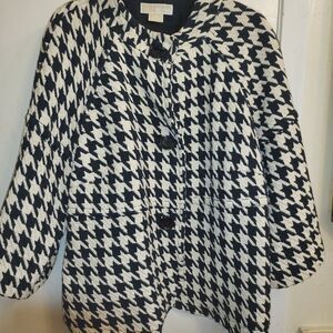 ✨ Michael Kors Black & White Tweed Jacket – Elegant & Classic ✨